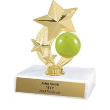 6" Color 3-Star Softball Spinning award